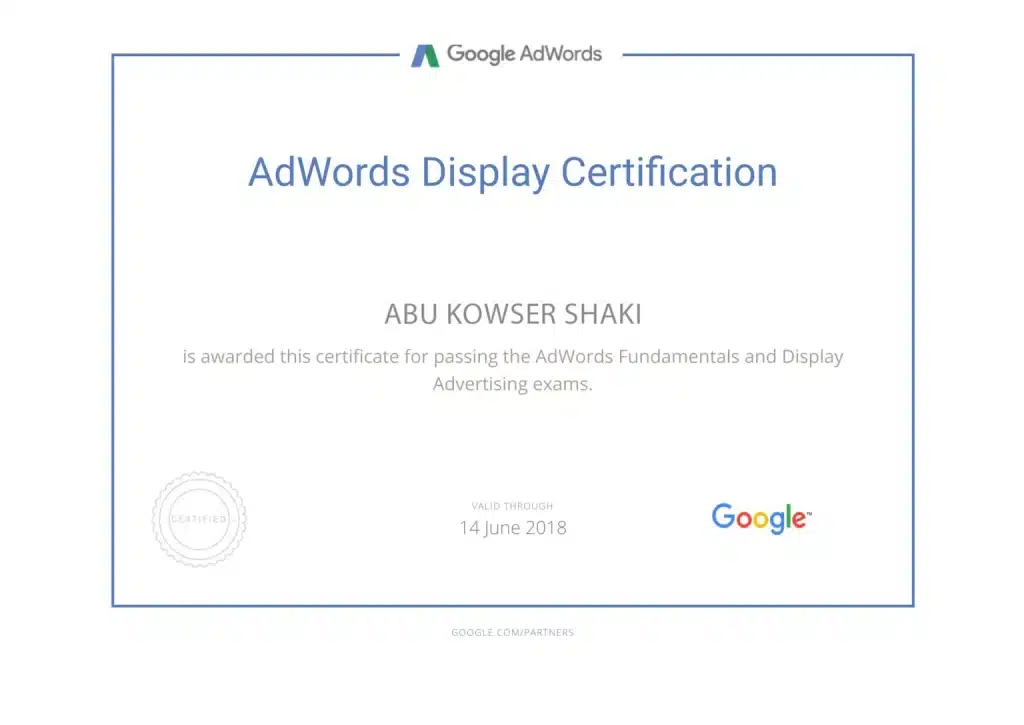 ADwordsDisplay-Certification-kowser-shaki