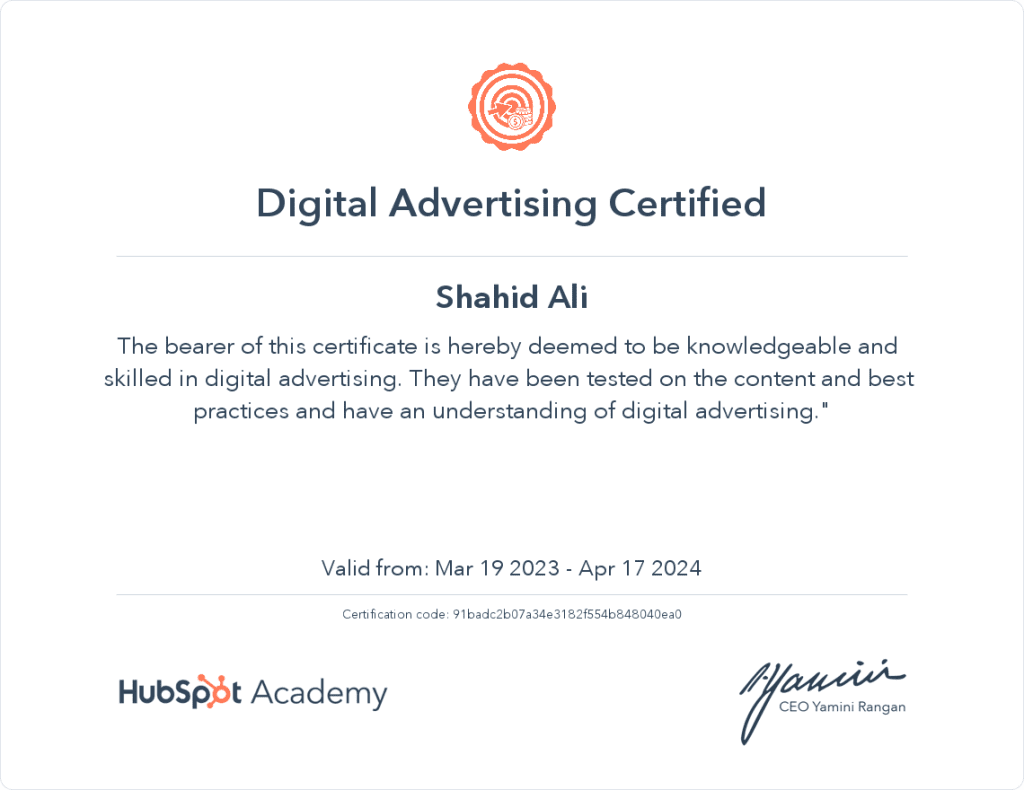 Digital Advertising Certified