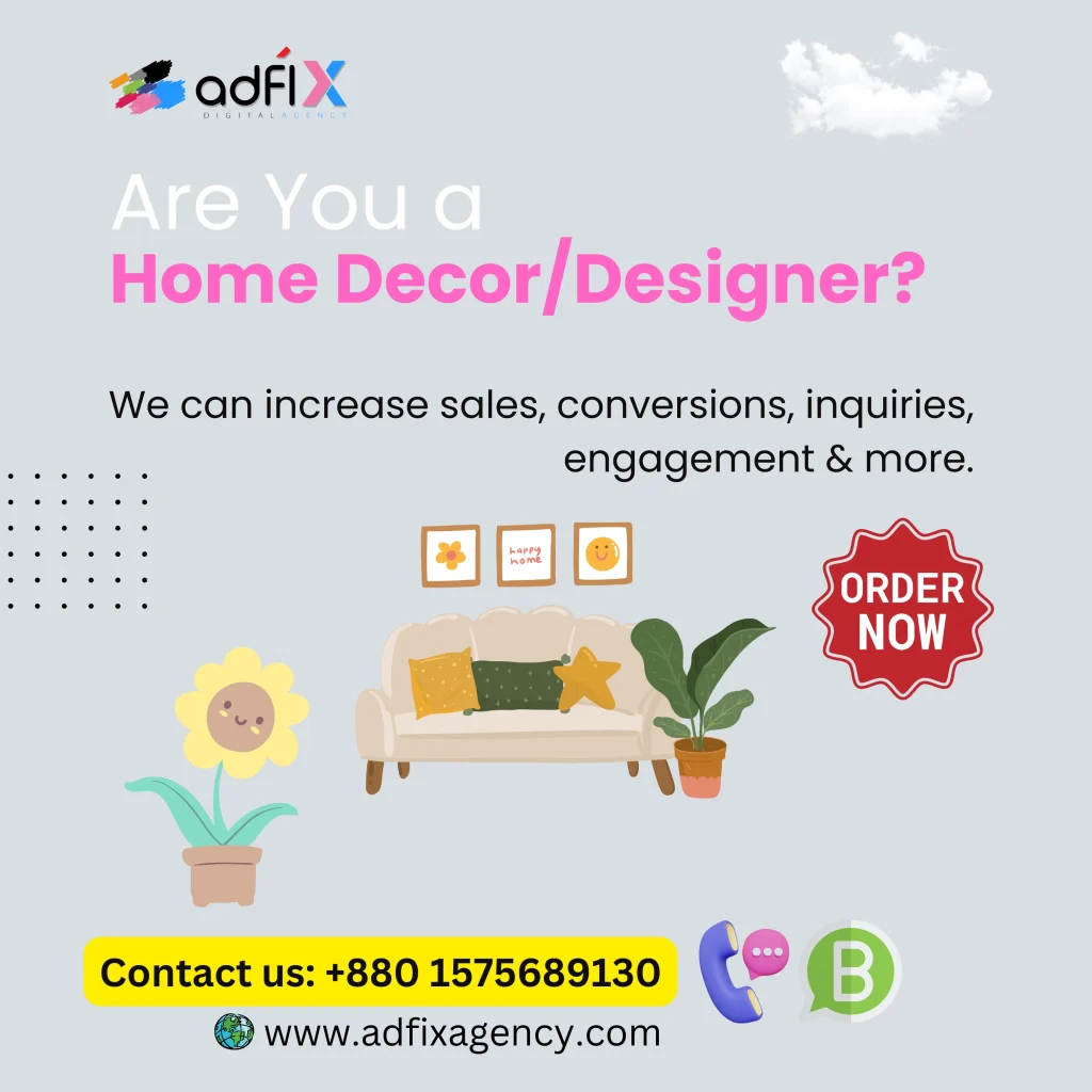 Website Design, Digital Marketing, SEO for Home Decor, Designer Adfix Agency