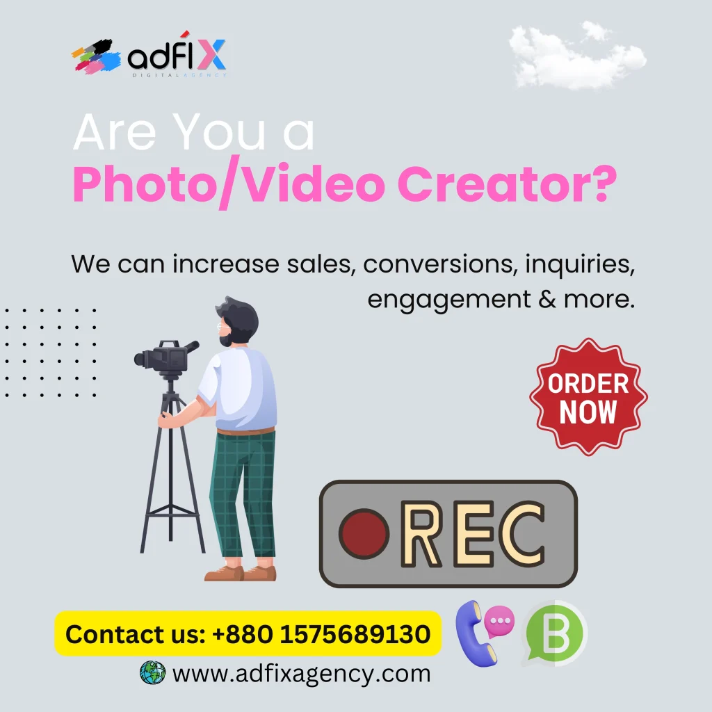 Website Design, Digital Marketing, SEO for Photo, Video Creator Adfix Agency Ltd