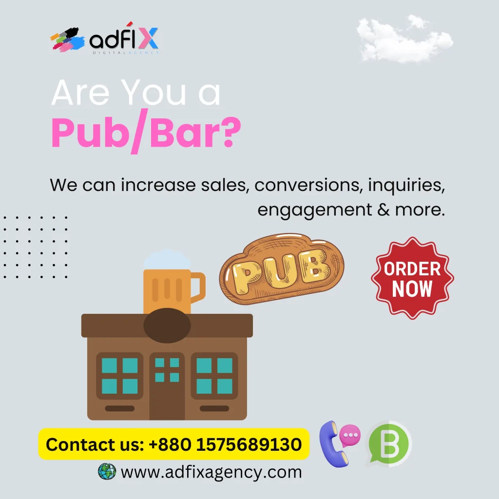 Website Design, Digital Marketing, SEO for Pub, Bar Adfix Agency Ltd