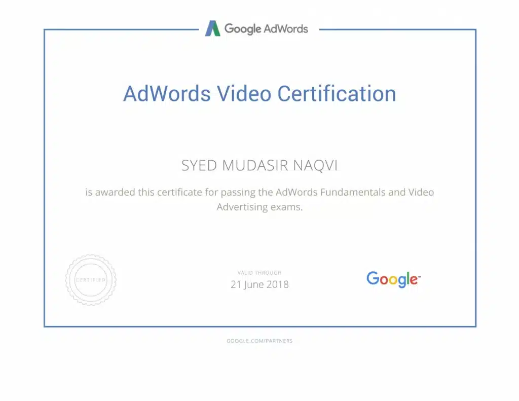 Google-Partners-Video-Certification-Syed