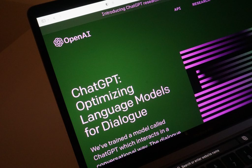 chatgpt a computer screen with a web page on it